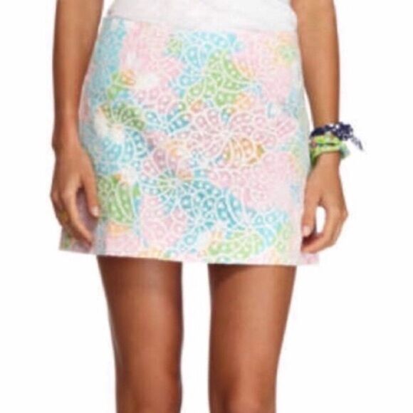 Lilly Pulitzer Tate Mini Skirt Women's Size Small Sailsbury Resort Lace Overlay - Picture 1 of 10